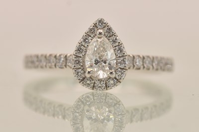 Lot 1240 - A 950 grade platinum diamond solitaire ring,...
