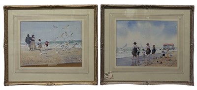 Lot 317 - A W SMITH; watercolour, coastal scene with a...