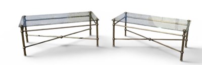 Lot 56 - A pair of mid century brass framed rectangular...
