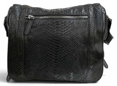 Lot 563 - ZAGLIANI; an Italian designer black snakeskin...