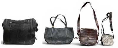 Lot 470 - ZAGLIANI; an Italian designer black snakeskin...