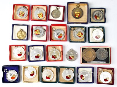 Lot 650 - A collection of sporting medal comprising...
