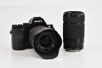 Lot SONY, an A7s mirrorless digital camera, with...
