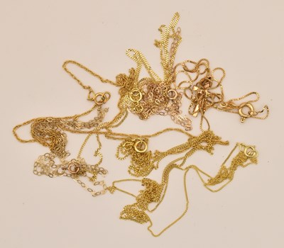 Lot 1400 - A collection of seven 9ct yellow gold fine...