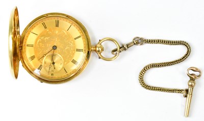 Lot 1129 - An 18ct gold full hunter pocket watch,...