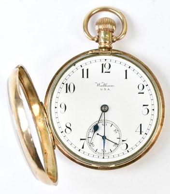 Lot 1122 - WALTHAM, USA; a 9ct gold open face pocket...