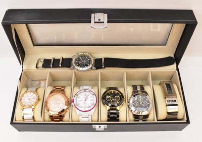 Lot 1691 - Seven various lady's modern fashion watches,...