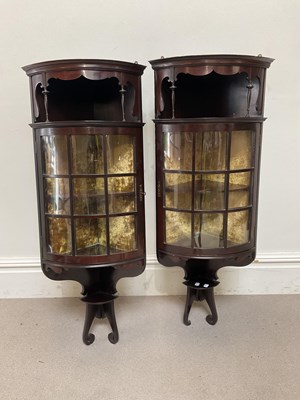 Lot 2061 - A pair of Edwardian mahogany bowfronted...
