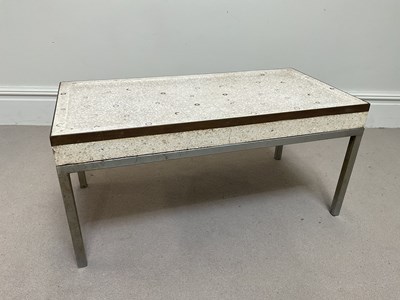 Lot 2122 - A 1970s coffee table with hardstone top on...