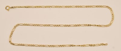 Lot 1408 - A 9ct yellow gold long link necklace, with...