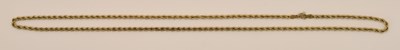 Lot 1407 - A 9ct yellow gold rope twist necklace with...