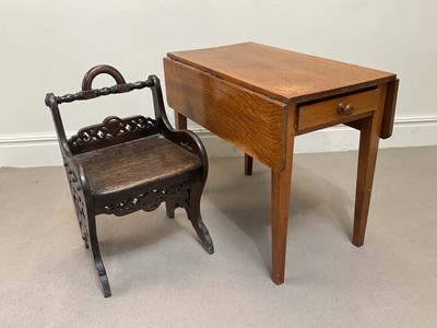 Lot 2062 - A Victorian carved oak low chair and a 1920s...