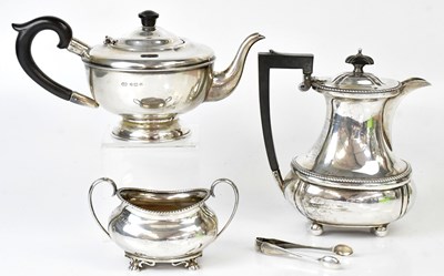 Lot 696 - A matched hallmarked silver tea service,...