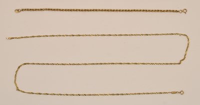 Lot 1417 - A 9ct yellow gold fine dainty rope twist...