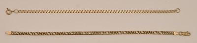 Lot 1506 - A 9ct yellow gold flat Cuban link bracelet...