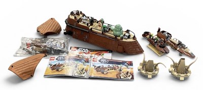 Lot 606 - LEGO; three sets comprising Jabba the Hutt's...