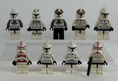 Lot 638 - LEGO; nine Lego Star Wars Clone Troopers...