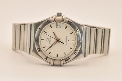 Lot 1671 - OMEGA; a lady's stainless steel 'Constellation'...