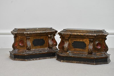 Lot 2027 - A pair of good 19th century painted and gilt...