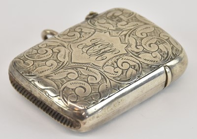 Lot 1187 - A late Victorian hallmarked silver vesta case,...