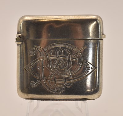 Lot 1171 - A late Victorian hallmarked silver vesta case,...