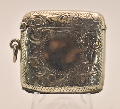 Lot 1168 - A late Victorian hallmarked silver vesta case,...