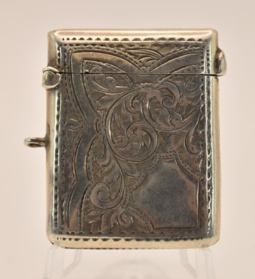 Lot 1190 - An Edward VII hallmarked silver vesta case,...