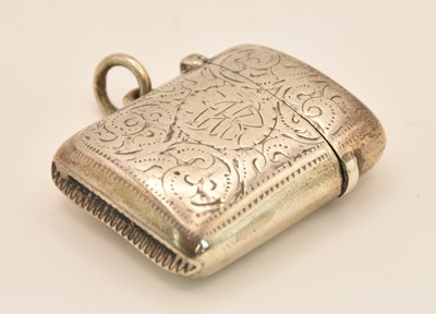 Lot 1172 - A late Victorian hallmarked silver vesta case,...