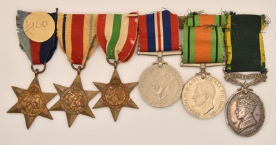 Lot 463 - A set of six WWII medals comprising the...