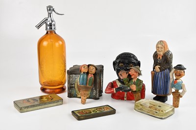 Lot 2187 - SCHWEPPES; a vintage amber glass soda siphon,...