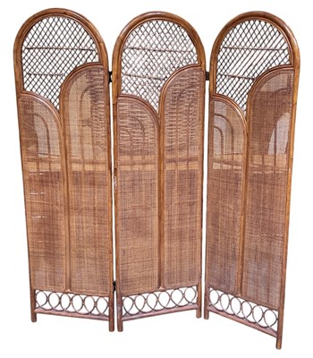 Lot 83 - A modern 1930s style arch topped wicker three...