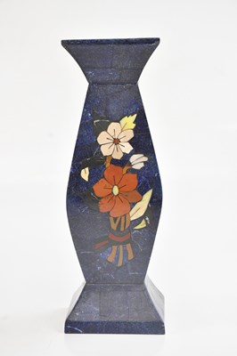 Lot 2175 - An Afghan Lapis vase of ovoid square form,...