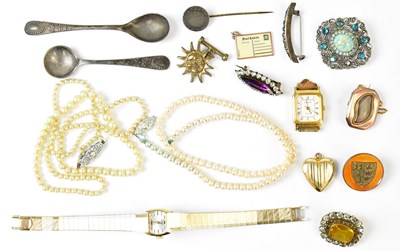 Lot 1074 - A group of costume jewellery, including a...
