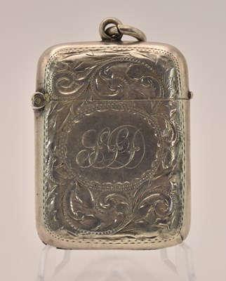 Lot 1181 - A Victorian hallmarked silver vesta case,...