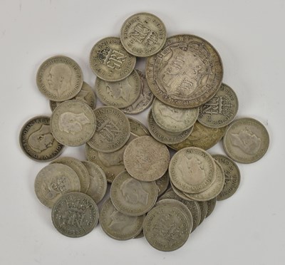 Lot 1646 - A quantity of pre-1947 coins comprising approx...