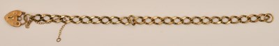 Lot 1503 - A 9ct yellow gold flat Cuban link bracelet...
