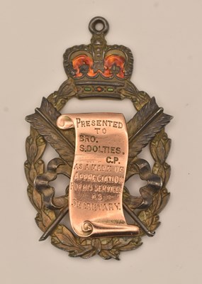 Lot 477 - MASONIC INTEREST: a George V hallmarked silver...