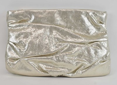 Lot 555 - ELIE TAHARI; a lady's silvered snakeskin...