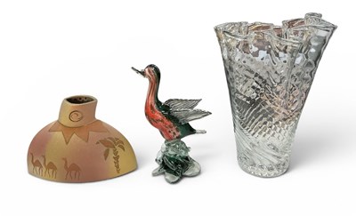Lot 723 - A large modern handmade crystal glass fluted...