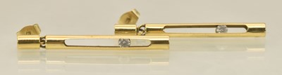 Lot 1458 - A pair of 9ct yellow gold tubular drop...