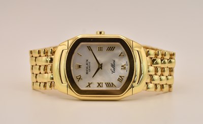 Lot 1666 - ROLEX; a gentleman's 18ct yellow gold Cellini...