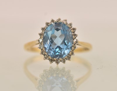 Lot 1356 - A 9ct yellow gold dress ring, with multi claw...