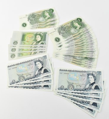 Lot 1640 - Various UK banknotes, many with short...