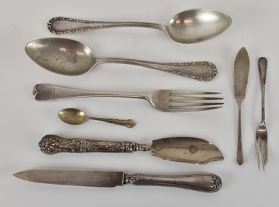 Lot 1120 - A late Victorian hallmarked silver table fork,...