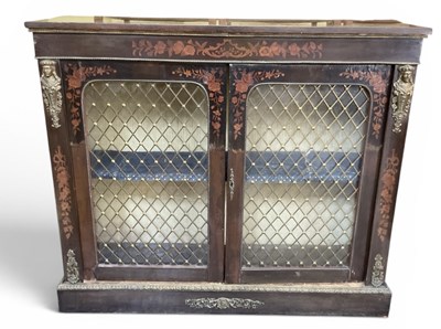 Lot 6 - A good 19th century marquetry inlaid gilt...