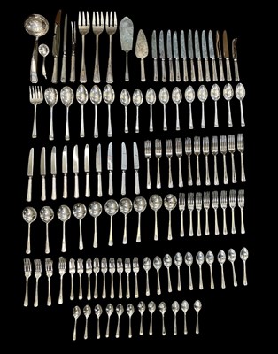 Lot 1075 - VINERS; a part setting canteen of silver...