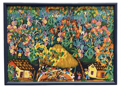Lot 237 - A A ALVAREZ; a colourful oil on canvas,...
