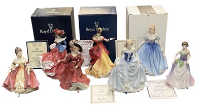Lot 655 - ROYAL DOULTON; seven assorted boxed porcelain...