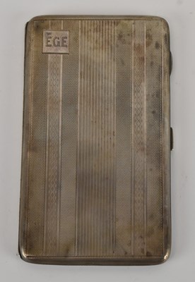 Lot 1101 - A George V hallmarked silver cigarette case,...