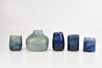 Lot 1421 - Five pieces of contemporary bubble glass in...
